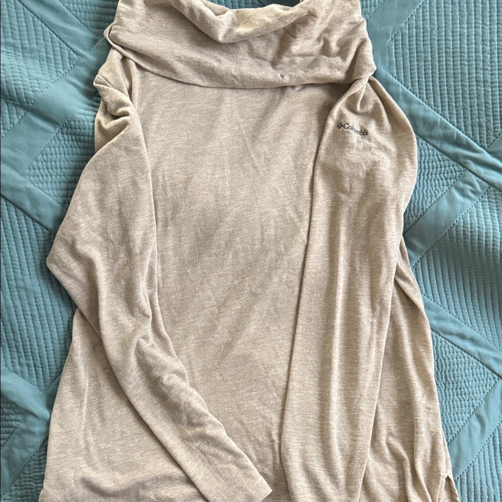 Columbia Women's Light Taupe Cowl Neck Sweater - size medium